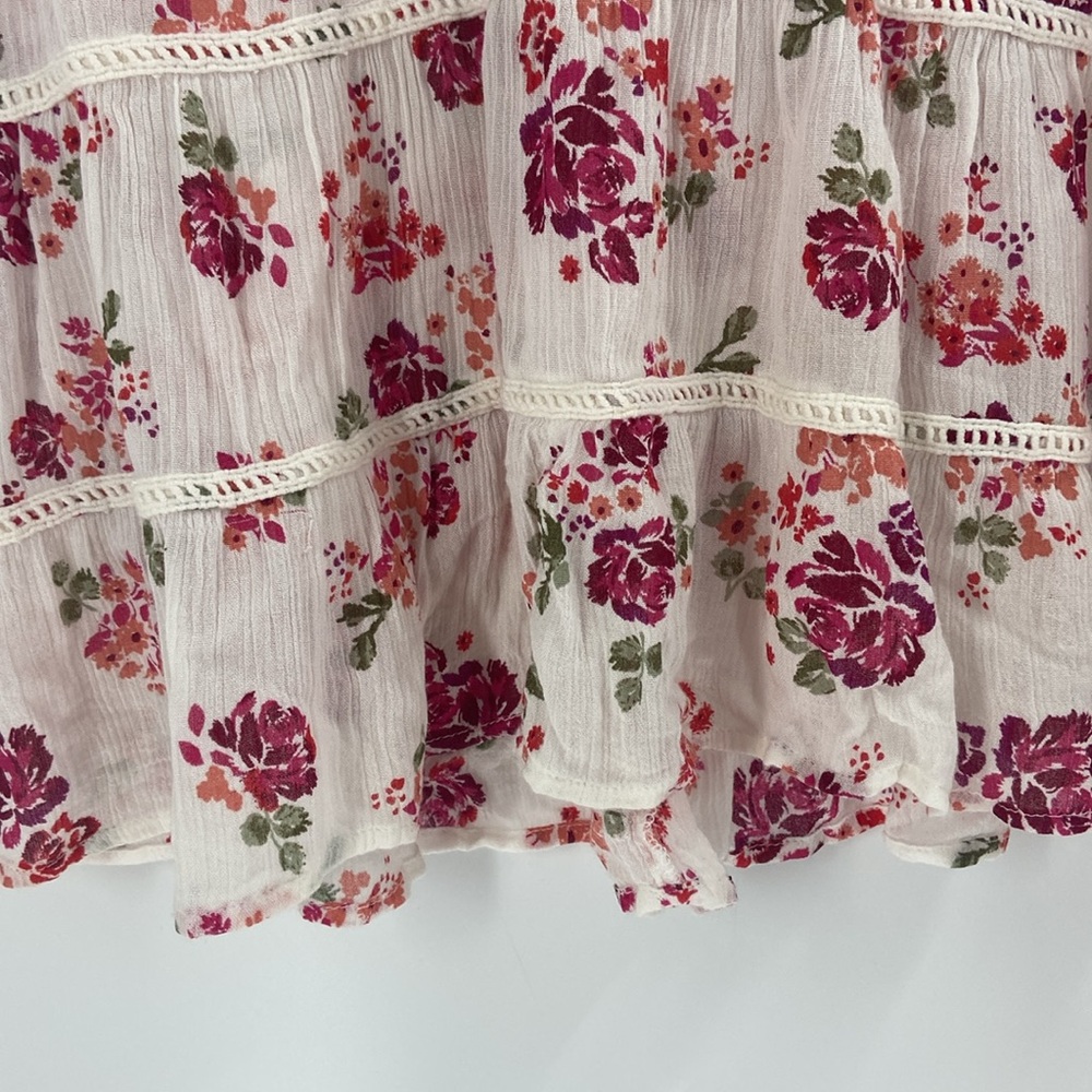 Arizona Jean Company floral tiered flouncy baby doll top large - Picture 4 of 13